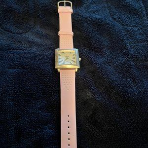 Bijoux Terner Pink Watch w/Square Face and Roman Numerals